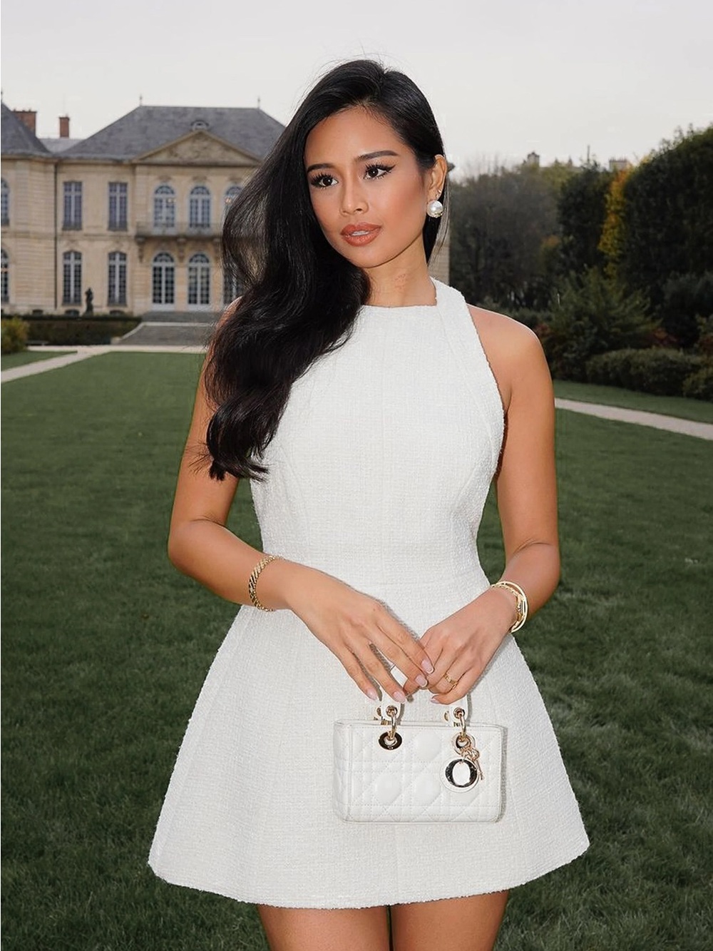 Meshki Ivory/white Carina Boucle Mini Dress